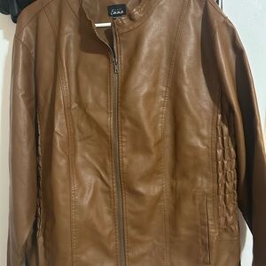Simply Emma Tan Leather Jacket
